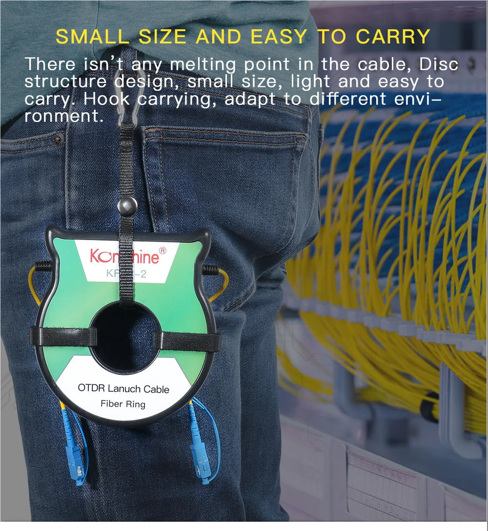 KomShine 200m Singlemode OTDR Launch Cable Rings , Improved Test Accuracy Of OTDR Dead Zone Eliminator Connector Can Customize