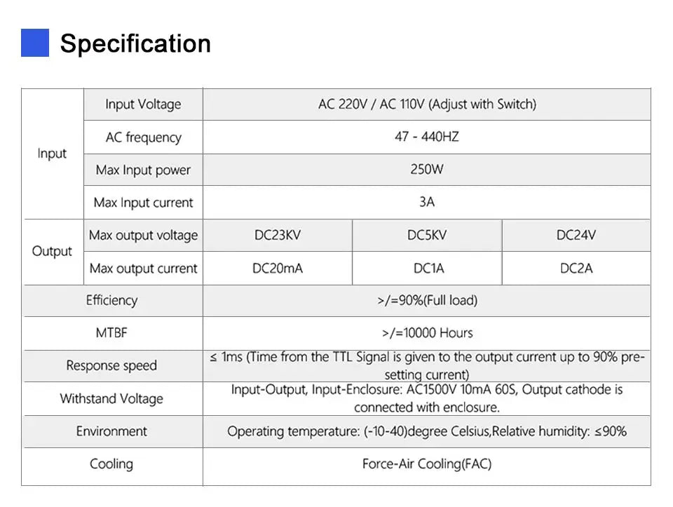 DRAGON DIAMOND K40 Series MYJG 40w CO2 Laser Power Supply 110V/220V For Laser Tube Engraving Cutting Machine