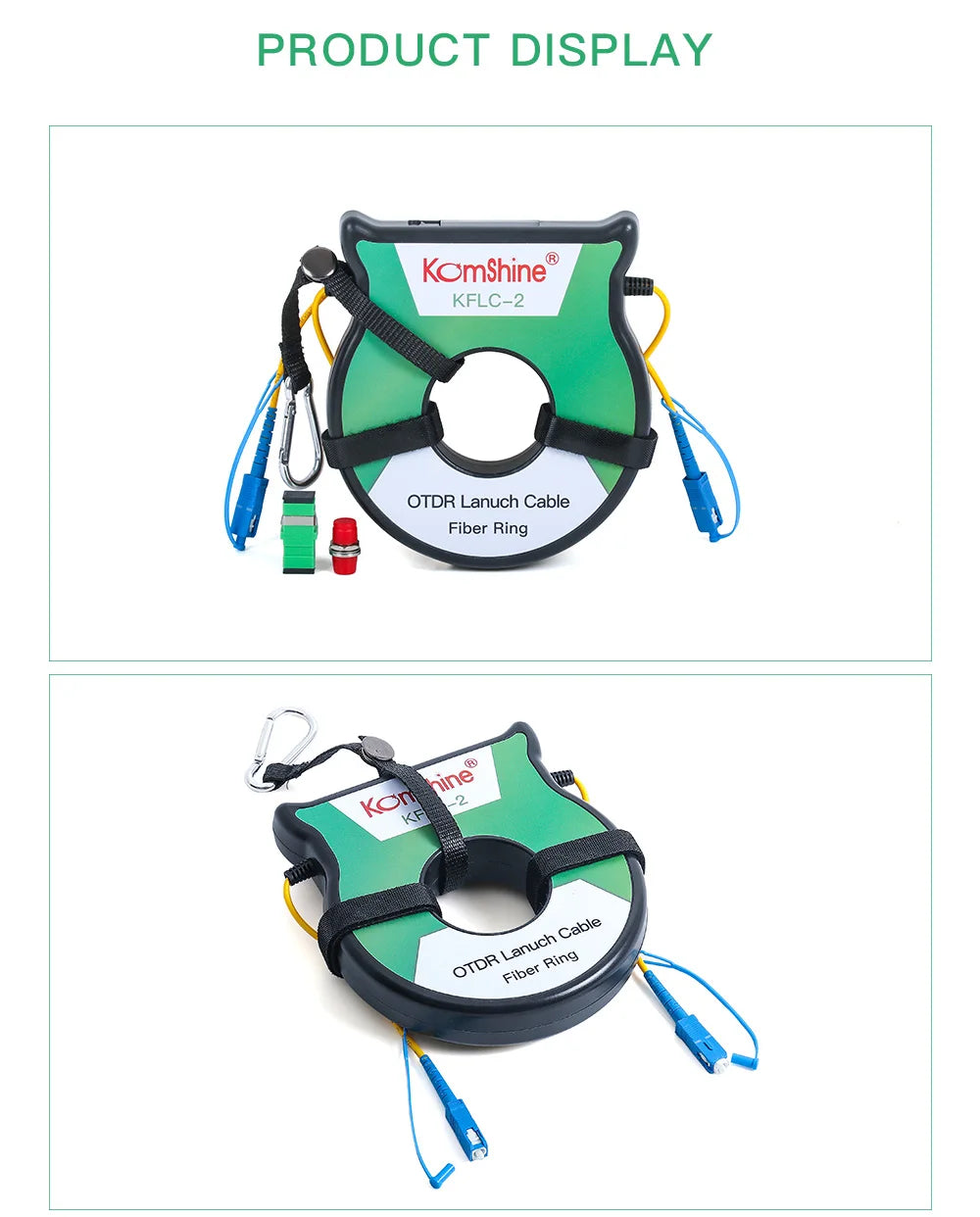 KomShine 200m Singlemode OTDR Launch Cable Rings , Improved Test Accuracy Of OTDR Dead Zone Eliminator Connector Can Customize