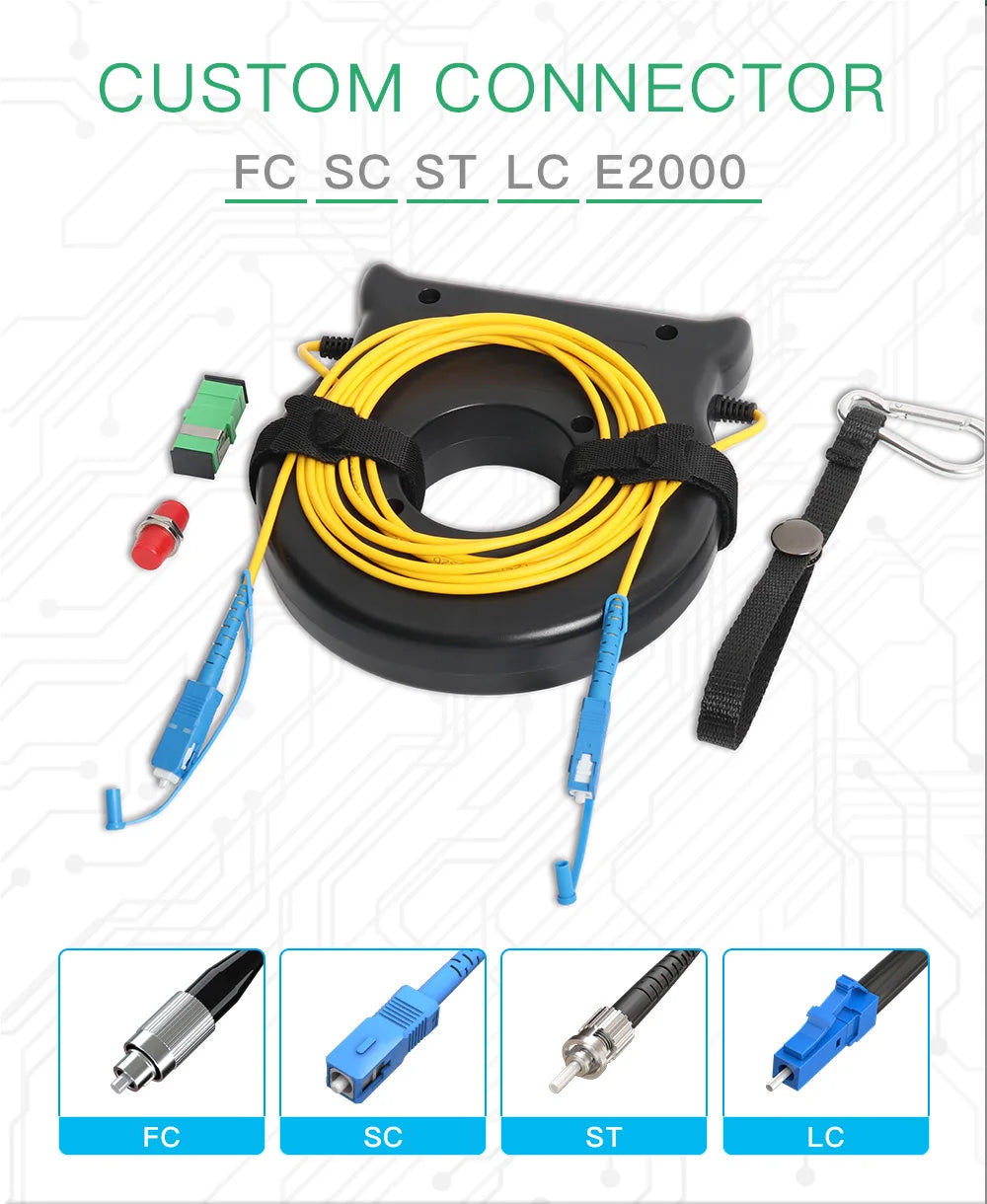 KomShine 200m Singlemode OTDR Launch Cable Rings , Improved Test Accuracy Of OTDR Dead Zone Eliminator Connector Can Customize