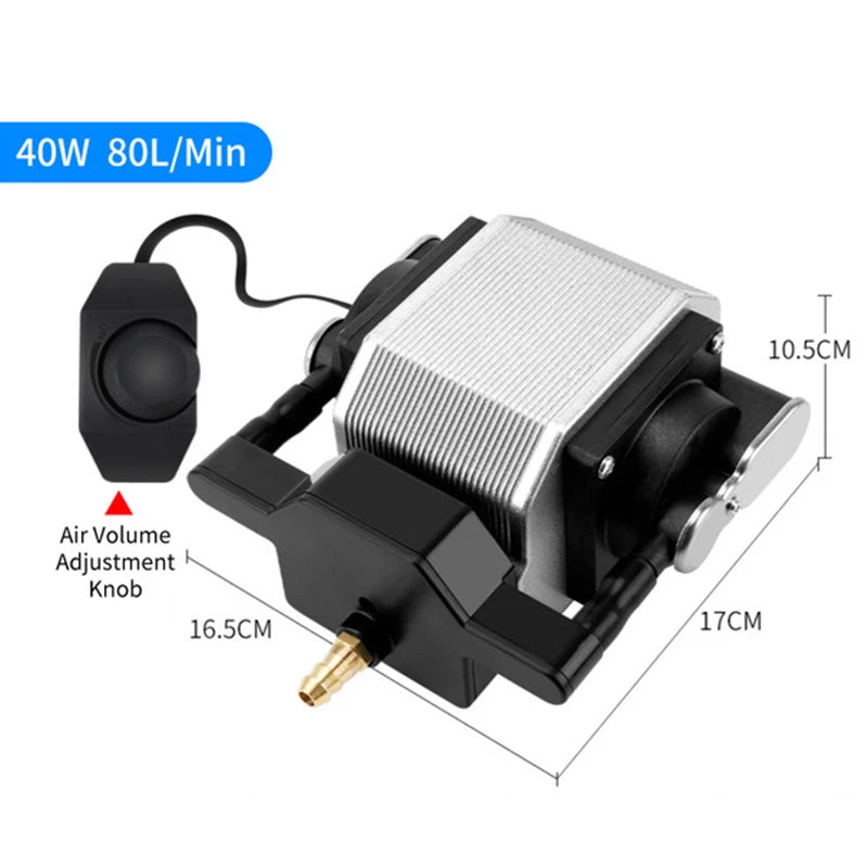 25W 54L/Min Laser Air Assist Pump 25W Electrical Air Compressor for Laser Cutting Engraving Machine Adjustable Speed Low Noise