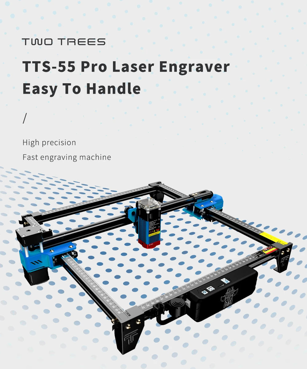 TwoTrees TTS-55 Pro Laser Engraver With Wifi Offline Control 80W Laser Engraving Cutting Machine 445±5nm Blue Light Cnc Machine