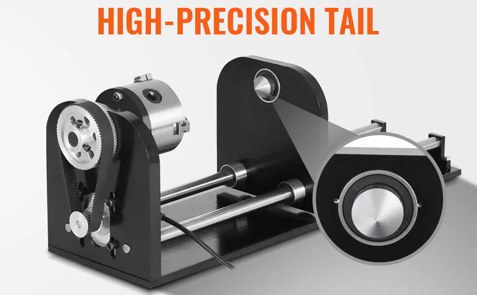 VEVOR Laser Engraving Machine Rotary Axis 80mm 3-Jaw Spiral Chuck CNC Router Axis Measuring for CO2 Laser Engraver