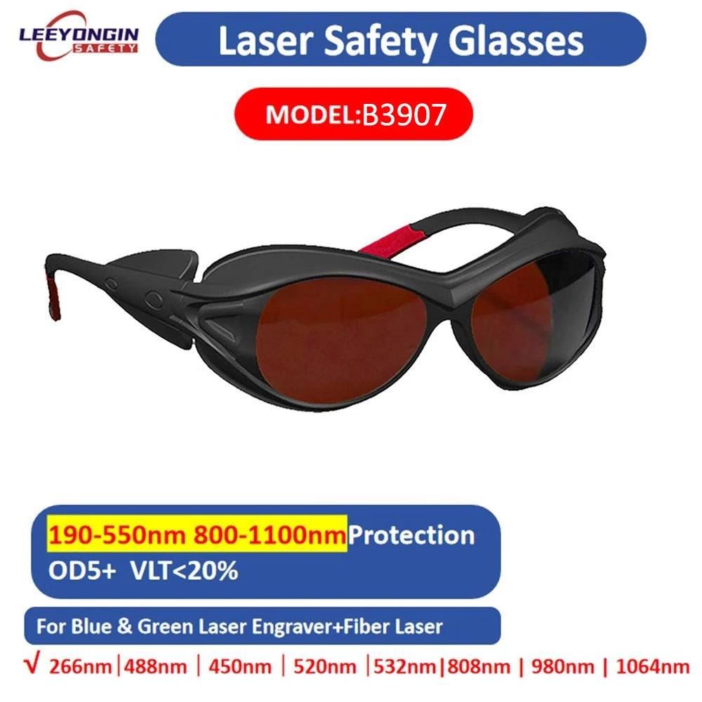 Laser Eyewear Safety Goggles for Engraver Cutter Marking DIY Workshop Fiber Laser Multi Range Eye Protection Glasses 532 1064nm