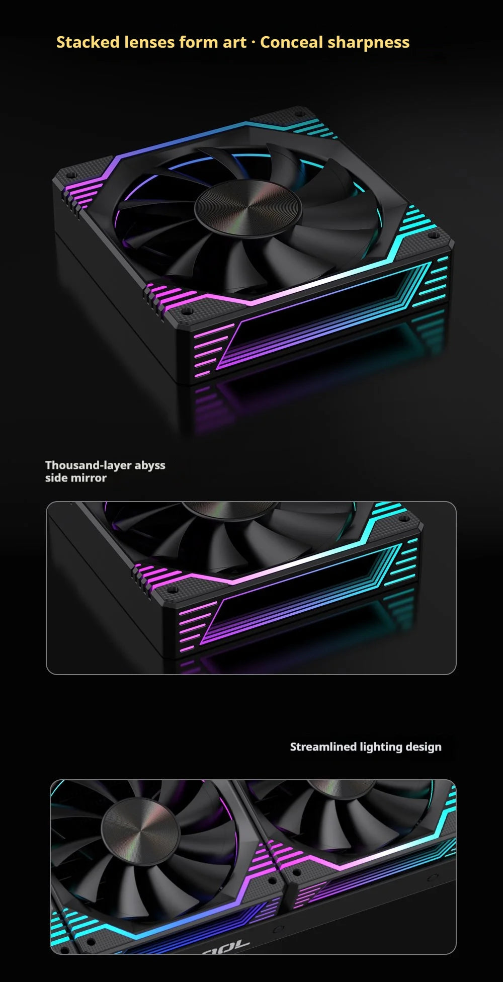 LOVINGCOOL DP Series 360/240 CPU Liquid Cooler 4.0-Inch Super Large Frameless Magnetic Full Screen Can DIY Water Cooler Radiator