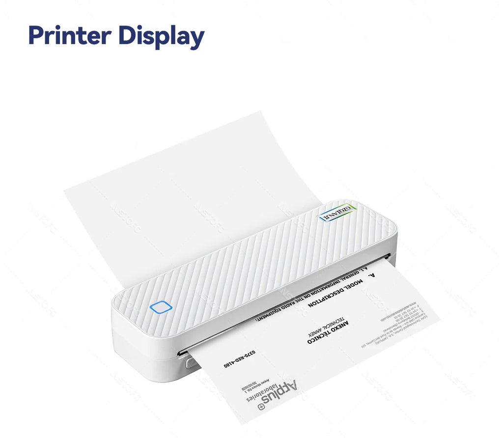 Portable A4 Thermal Printer Bluetooth Photos PDF Document Printing Machine Folded Rolls Paper For Office Work Home School Travel