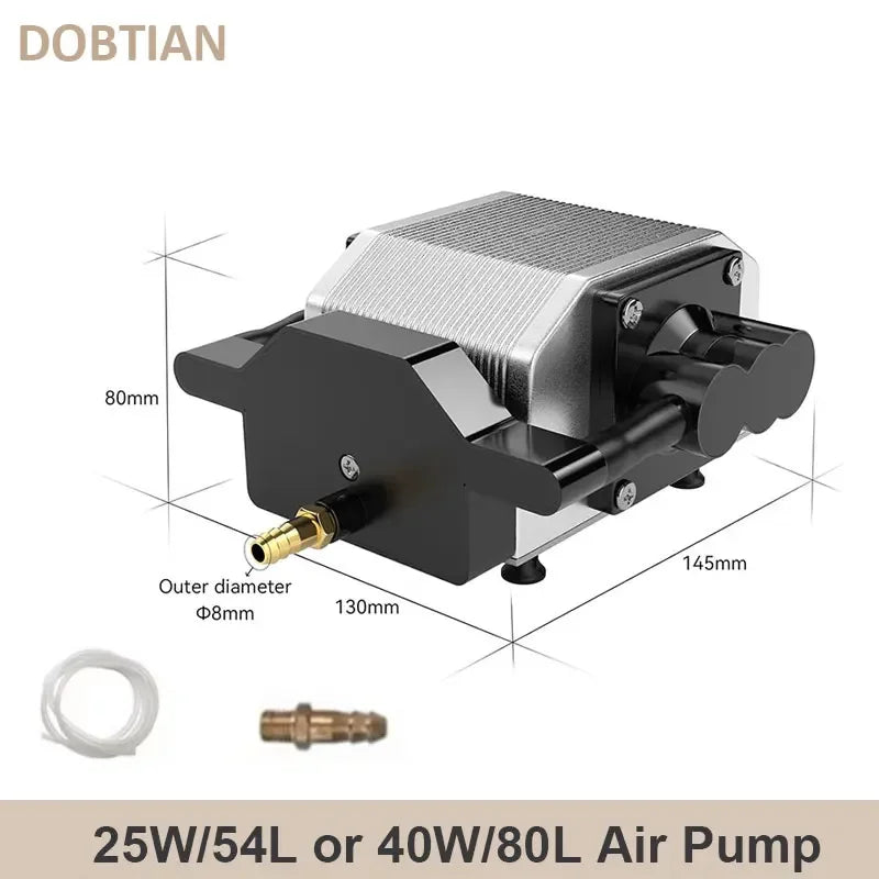 25W 54L/Min Laser Air Assist Pump 25W Electrical Air Compressor for Laser Cutting Engraving Machine Adjustable Speed Low Noise