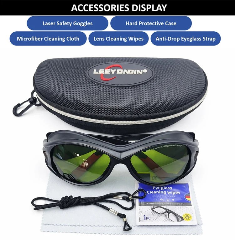 Laser Eyewear Safety Goggles for Engraver Cutter Marking DIY Workshop Fiber Laser Multi Range Eye Protection Glasses 532 1064nm
