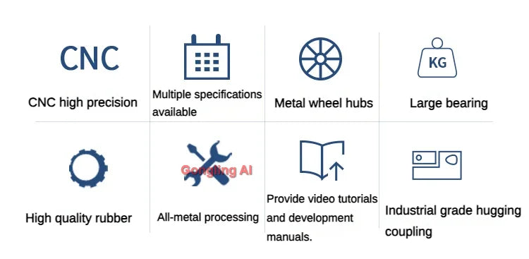 40Kg Load Omnidirectional Wheel Aluminum Alloy Fulai Tires 127 152 203mm Omni Wheel Robot Ros Platform Omnidirectional Motion