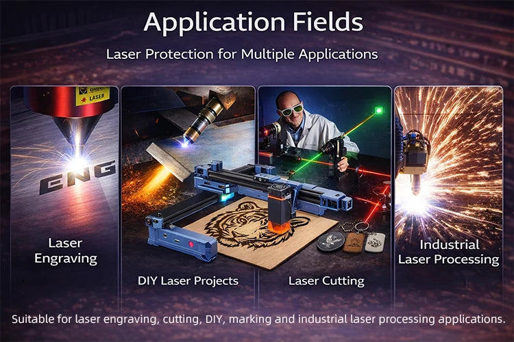 Laser Eyewear Safety Goggles for Engraver Cutter Marking DIY Workshop Fiber Laser Multi Range Eye Protection Glasses 532 1064nm