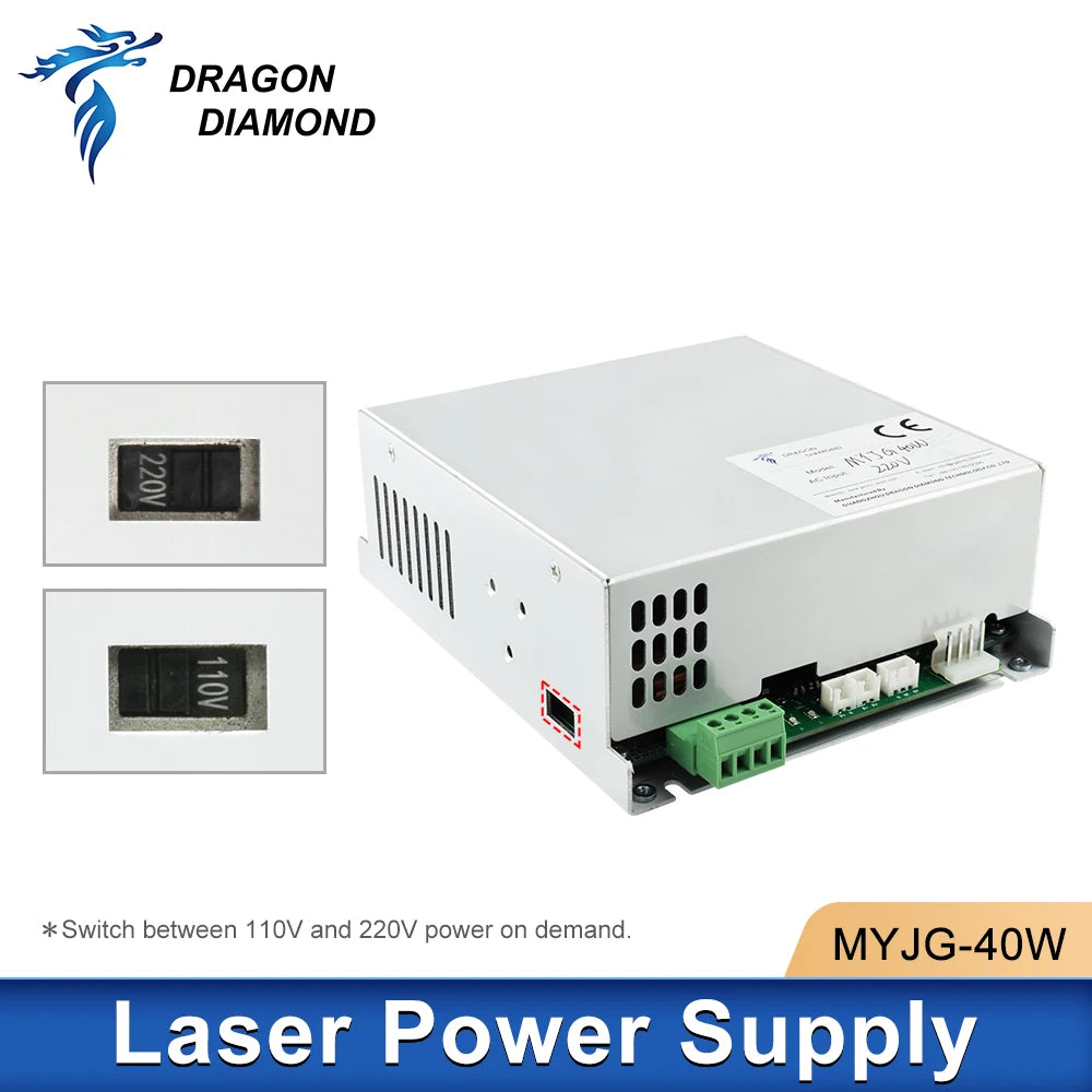 DRAGON DIAMOND K40 Series MYJG 40w CO2 Laser Power Supply 110V/220V For Laser Tube Engraving Cutting Machine