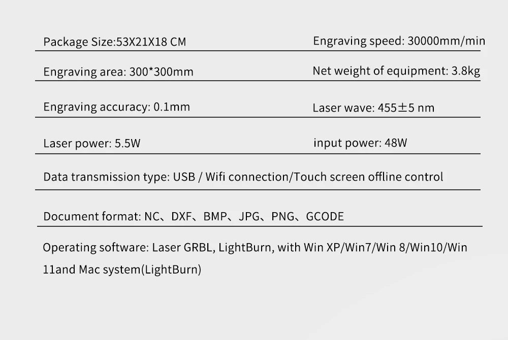 TwoTrees TTS-55 Pro Laser Engraver With Wifi Offline Control 80W Laser Engraving Cutting Machine 445±5nm Blue Light Cnc Machine