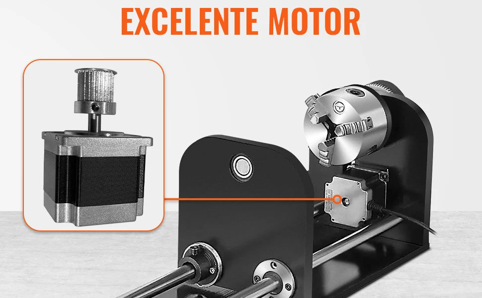 VEVOR Laser Engraving Machine Rotary Axis 80mm 3-Jaw Spiral Chuck CNC Router Axis Measuring for CO2 Laser Engraver