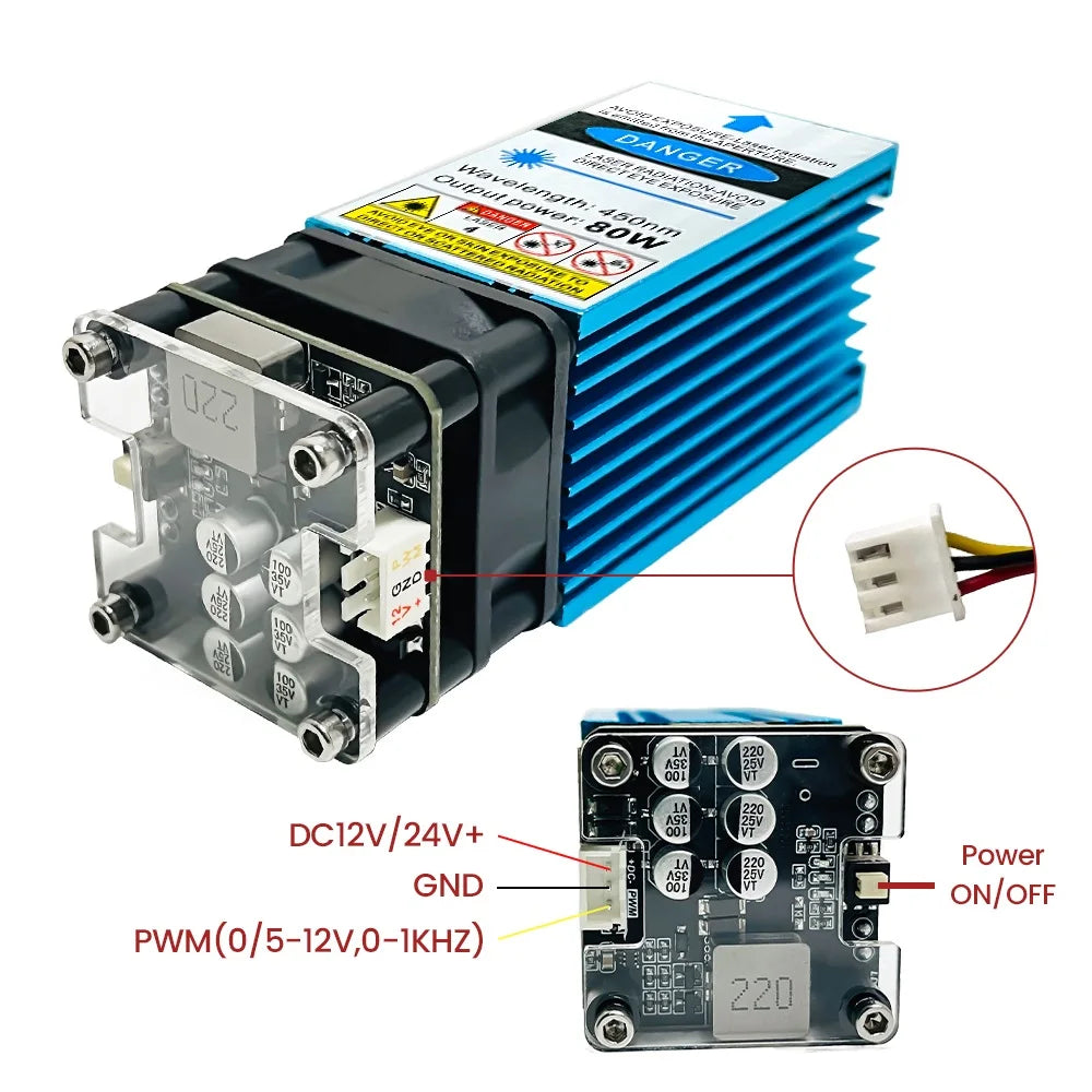 40W 80W Laser Module Optical Power 10W Laser Engraver, Air Assist & Laser Shield Diode CNC Cutter & Laser Engraving Machine