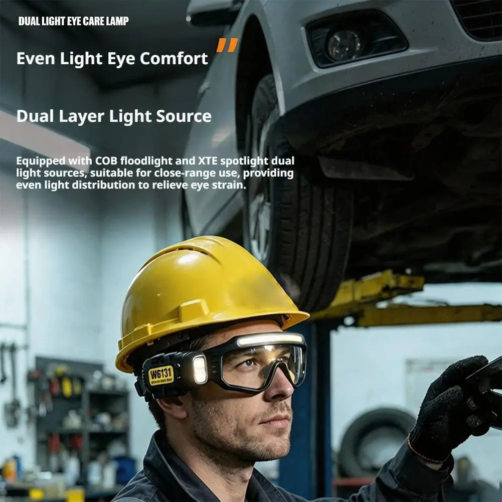 Three Light Source Sensing Glasses Light USB Charging Outdoor Multi Angle Lighting Maintenance Goggles Sensing Headlights