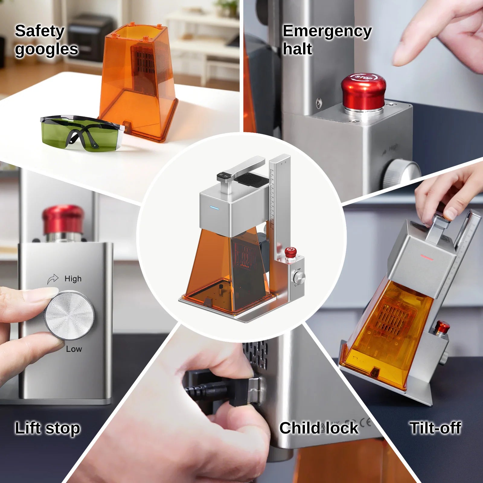 Raymoto 10W/20W Handheld Laser Engraver With Air Purifier for Wood Metal, Portable Engraving Machine Engraving DIY Tool