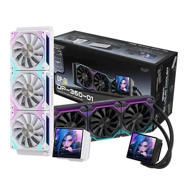 LOVINGCOOL DP Series 360/240 CPU Liquid Cooler 4.0-Inch Super Large Frameless Magnetic Full Screen Can DIY Water Cooler Radiator