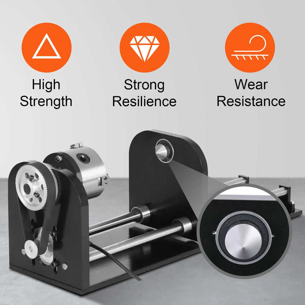 VEVOR Laser Engraving Machine Rotary Axis 80mm 3-Jaw Spiral Chuck CNC Router Axis Measuring for CO2 Laser Engraver