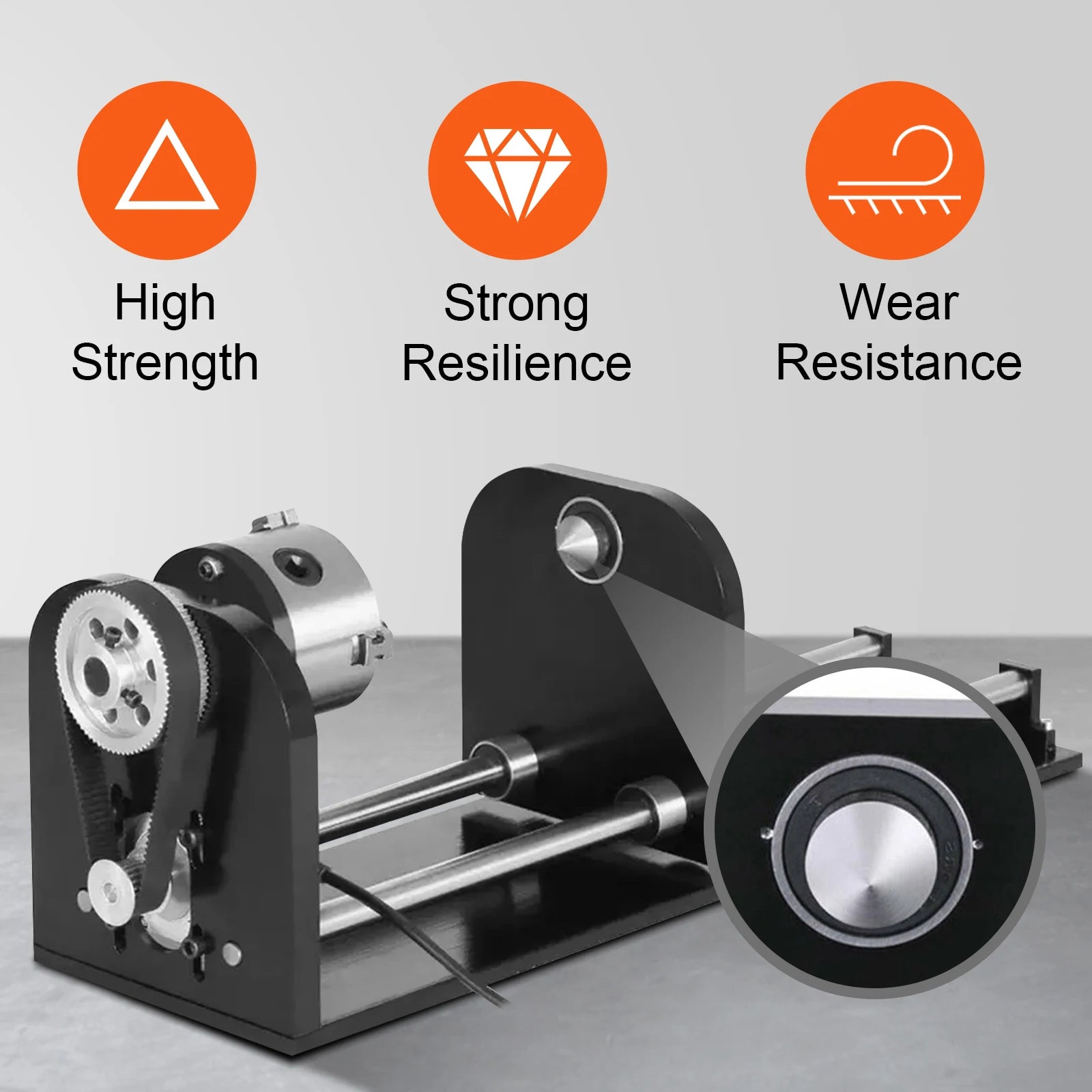 VEVOR Laser Engraving Machine Rotary Axis 80mm 3-Jaw Spiral Chuck CNC Router Axis Measuring for CO2 Laser Engraver