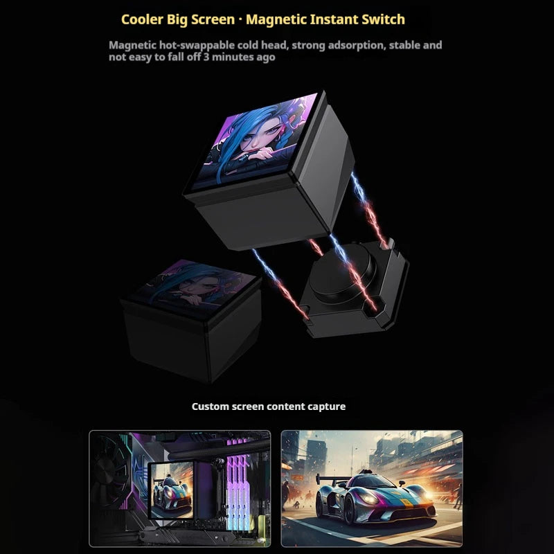 LOVINGCOOL DP Series 360/240 CPU Liquid Cooler 4.0-Inch Super Large Frameless Magnetic Full Screen Can DIY Water Cooler Radiator
