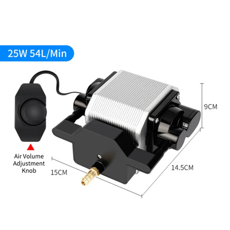 25W 54L/Min Laser Air Assist Pump 25W Electrical Air Compressor for Laser Cutting Engraving Machine Adjustable Speed Low Noise
