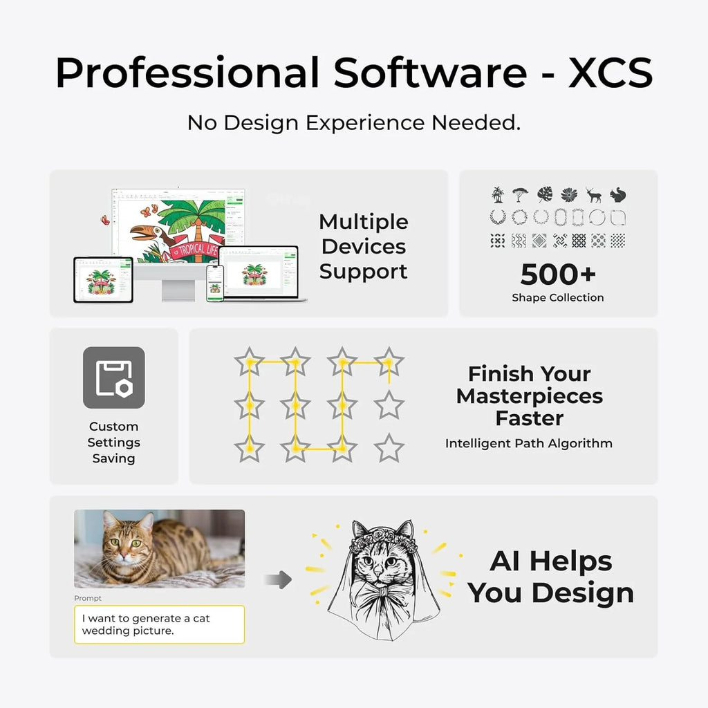 Xtool P2S 55W CO2 Laser Cutter All-In-1 Desktop Engraver Machine for Metal Leather Glass Acrylic Paper-New Condition