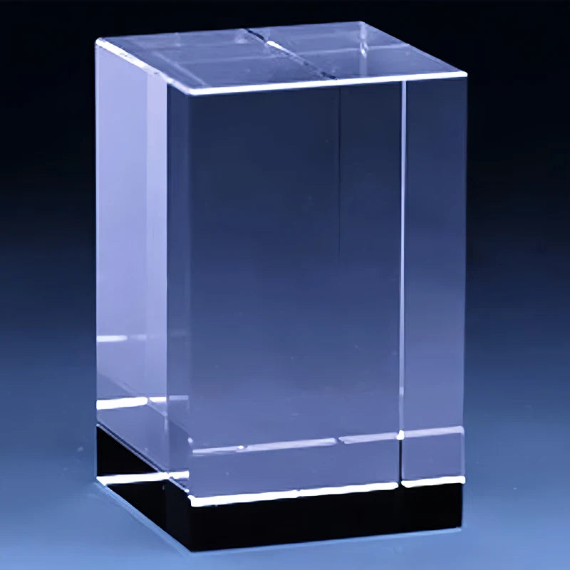xTool Blank K9 Crystal Cube for Laser Engraving or Printing Glass Paperweight Rectangular Crystal Cube with LED Light Base