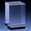 xTool Blank K9 Crystal Cube for Laser Engraving or Printing Glass Paperweight Rectangular Crystal Cube with LED Light Base