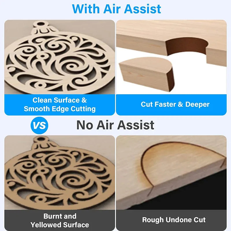 25W 54L/Min Laser Air Assist Pump 25W Electrical Air Compressor for Laser Cutting Engraving Machine Adjustable Speed Low Noise