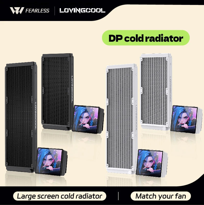 LOVINGCOOL DP Series 360/240 CPU Liquid Cooler 4.0-Inch Super Large Frameless Magnetic Full Screen Can DIY Water Cooler Radiator