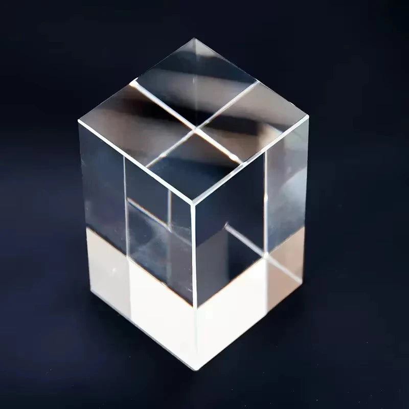 xTool Blank K9 Crystal Cube for Laser Engraving or Printing Glass Paperweight Rectangular Crystal Cube with LED Light Base