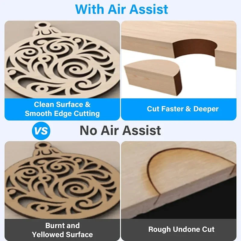 25W 54L/Min Laser Air Assist Pump 25W Electrical Air Compressor for Laser Cutting Engraving Machine Adjustable Speed Low Noise
