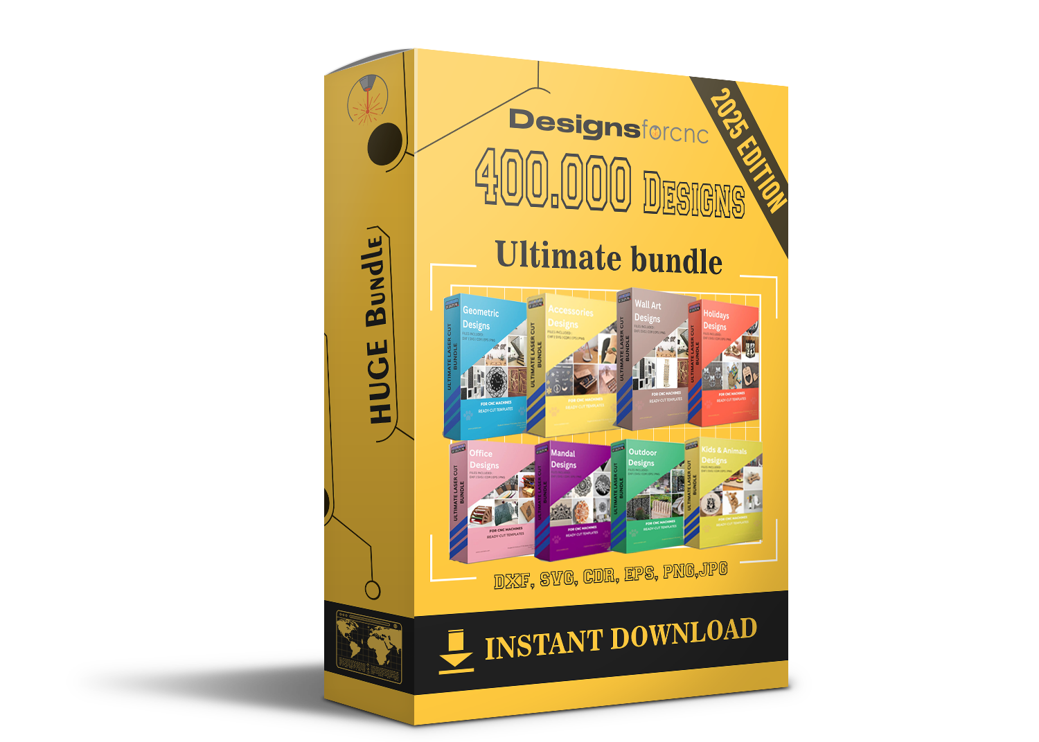 Access the ever-growing library of 400,000 exclusive laser cutting design files. Ready to use in your favorite software.